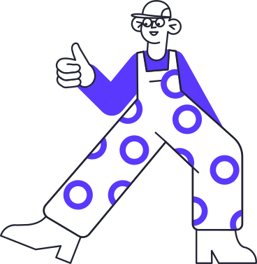 man in overalls showing thumb up PNG, SVG