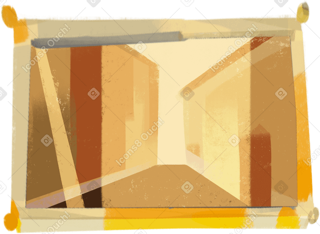 beige painting with houses в PNG, SVG