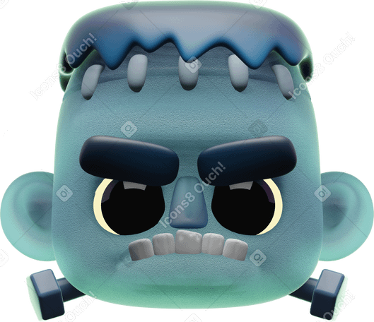 3D frankenstein monster icon PNG, SVG