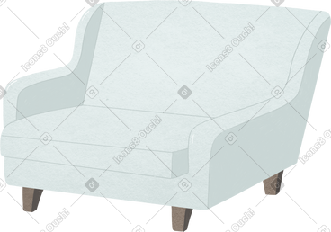 White wide sofa PNG, SVG