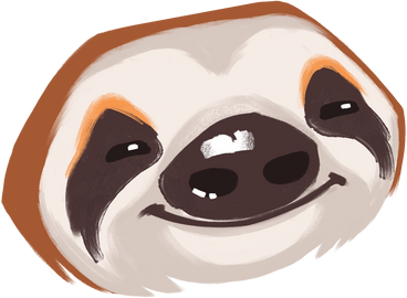 Smiling sloth PNG, SVG
