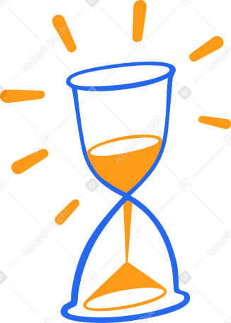 hourglass with decorative lines PNG, SVG