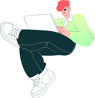 man sitting with laptop on his crossed legs PNG, SVG