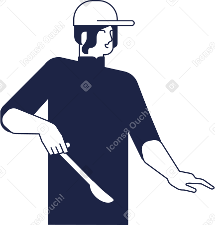 fast food worker cooking Illustration in PNG, SVG