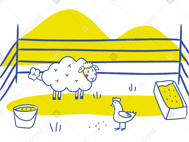 Farm landscape Illustration in PNG, SVG