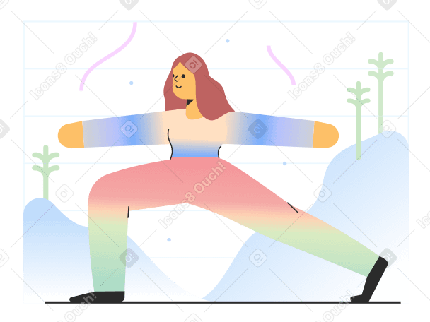 Woman doing yoga outdoors Illustration in PNG, SVG