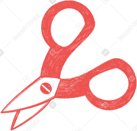 red children's scissors PNG, SVG