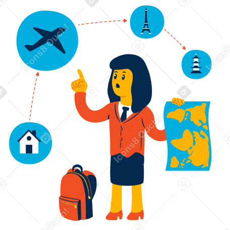 Travel planning Illustration in PNG, SVG