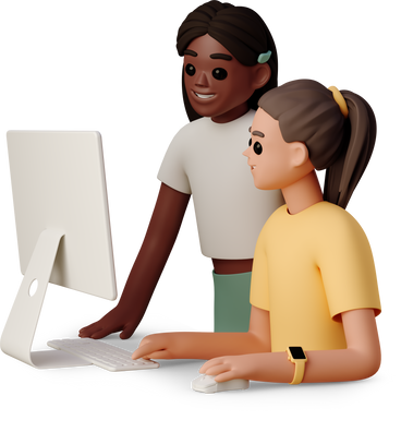 young women working with computer PNG, SVG