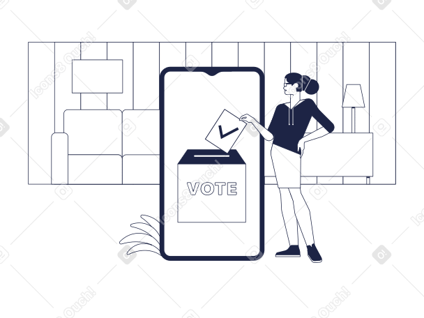 Online Voting Illustration in PNG, SVG