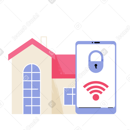 Smart house security  Illustration in PNG, SVG