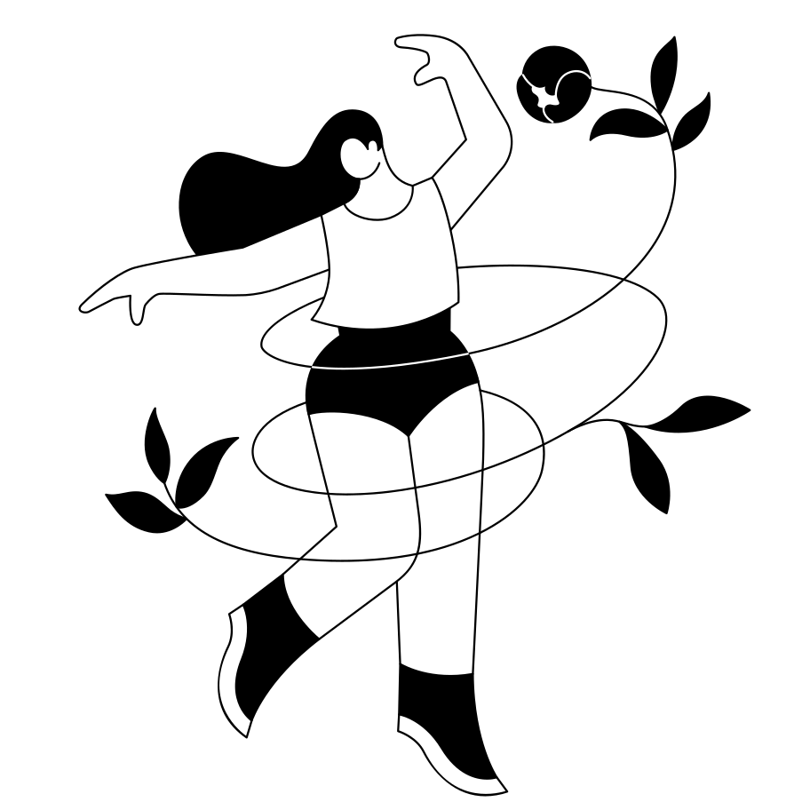 Dancing Girl Illustration in PNG, SVG