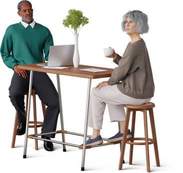 man and woman working at the table PNG, SVG