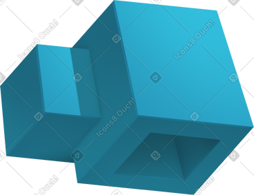 Blue floating cubes PNG, SVG