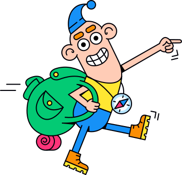 tourist with a backpack PNG, SVG