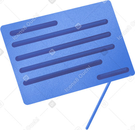 Pop-up bleu avec texte PNG, SVG