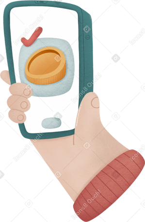 hand with mobile phone PNG, SVG