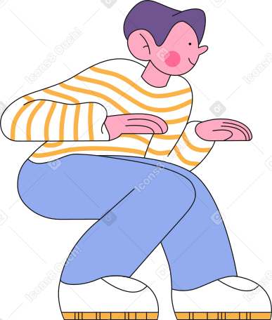 seated man in striped jacket Illustration in PNG, SVG