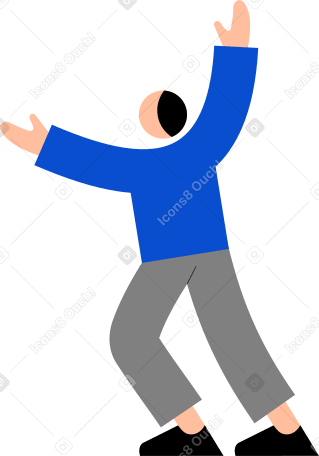 Молодой человек с поднятыми руками в PNG, SVG