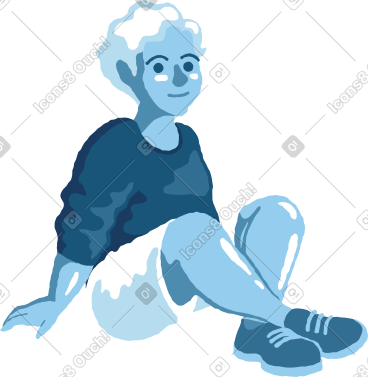 Chubby boy sitting PNG, SVG