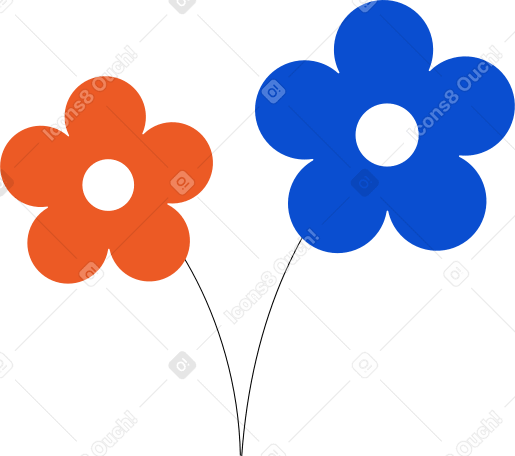 due fiori PNG, SVG
