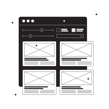 Prototipazione di un sito web in una finestra del browser PNG, SVG