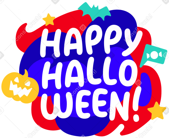 Happy Halloween lettering Illustration in PNG, SVG