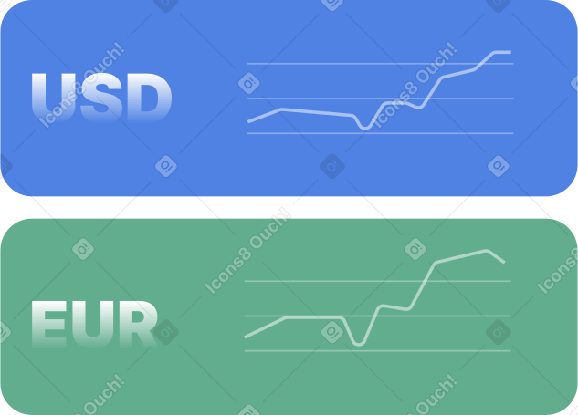 dollar and euro exchange rates PNG, SVG