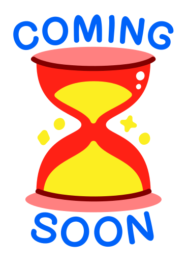 lettering sticker coming soon hourglass yellow red text PNG, SVG