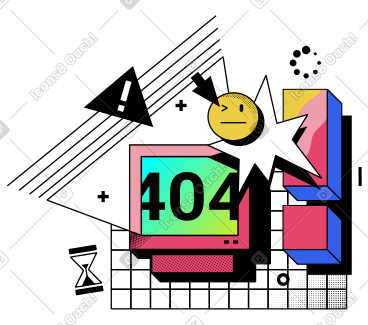 电脑屏幕上出现404错误 PNG, SVG