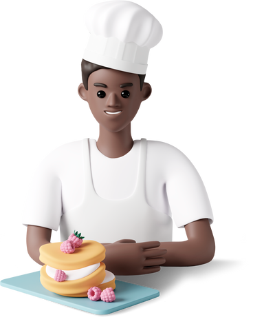 cook with raspberry cake PNG, SVG