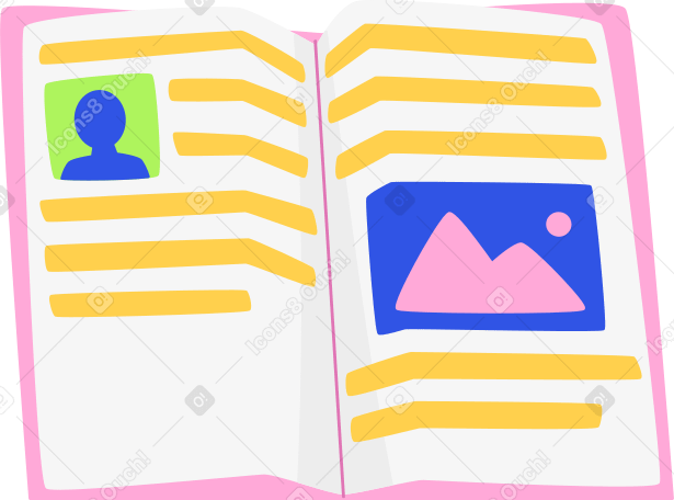 pink picture book Illustration in PNG, SVG