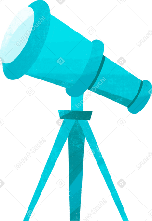 blue telescope Illustration in PNG, SVG
