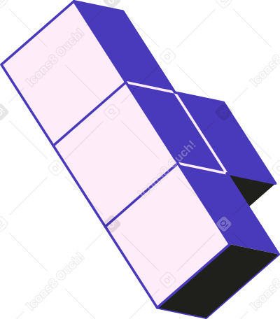 т-образный г-образный блок кубиков в PNG, SVG