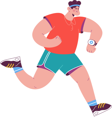 running man with smart watch PNG, SVG