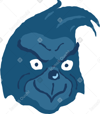 grinch head no hat satisfied Illustration in PNG, SVG