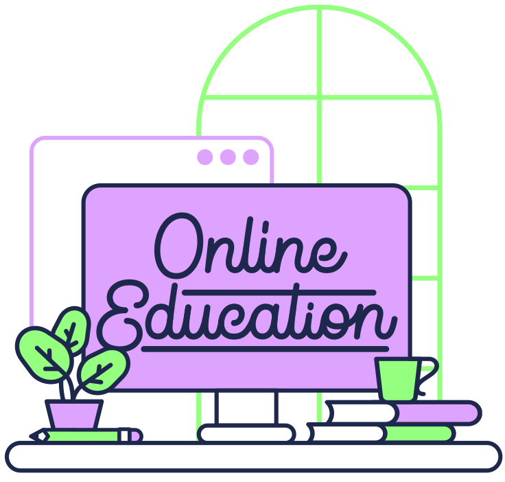 Online education插图、图像，PNG、SVG格式。