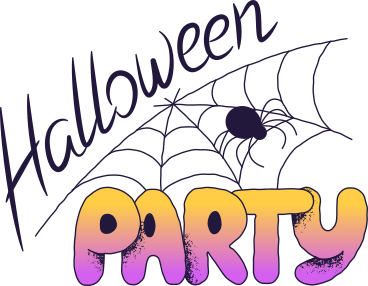 halloween party with spider PNG, SVG