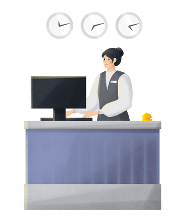 Reception desk in a hotel PNG, SVG