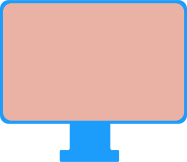 blue computer monitor with blank screen PNG, SVG