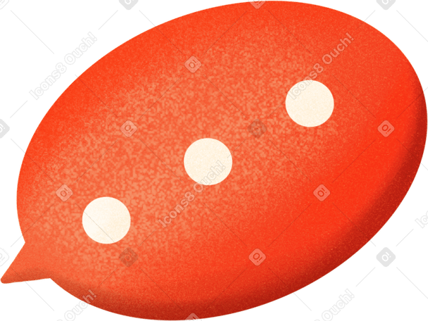 red speech bubble with three dots PNG, SVG