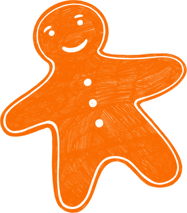 orange gingerbread cookie PNG, SVG