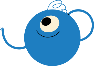 blue ball character PNG, SVG