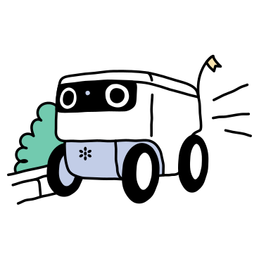 Робот-доставщик, доставляющий товары в PNG, SVG