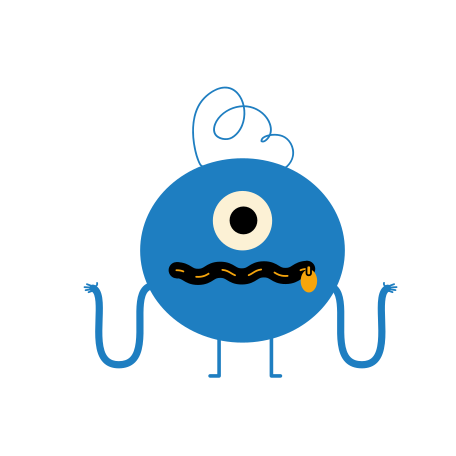 Character with a closed zipper instead of a mouth Illustration in PNG, SVG