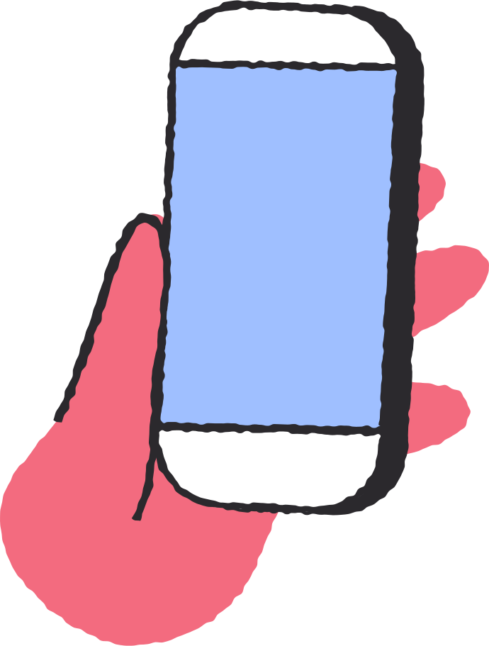 phone in hand Illustration in PNG, SVG