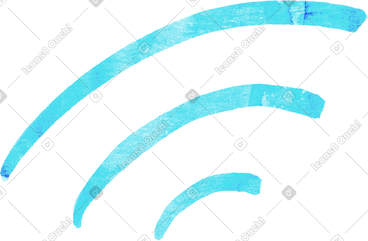 Blue wifi lines PNG, SVG