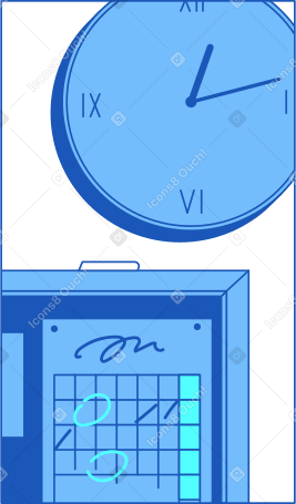 frame with wall clock PNG, SVG