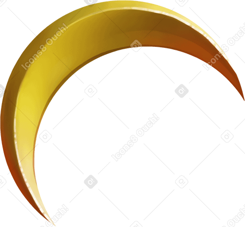 Media luna dorada brillante PNG, SVG