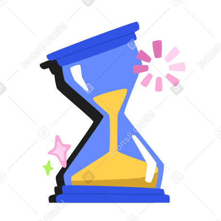 Hourglass and loading icon animated illustration in GIF, Lottie (JSON), AE